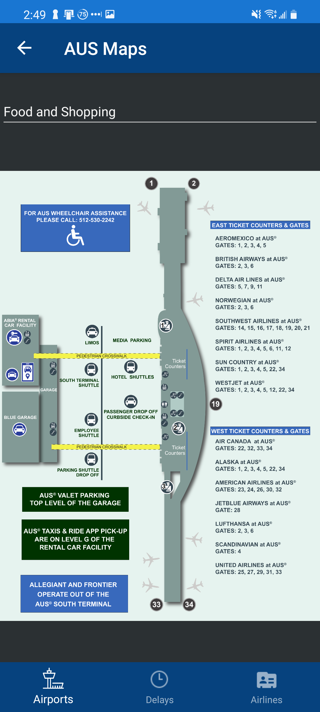 Airport terminal map