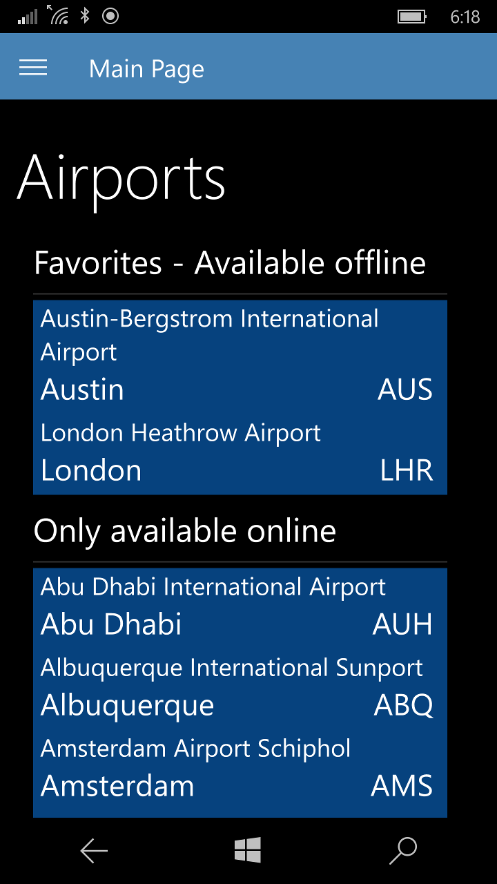 The app has information about more than 90 airports around the world!