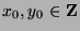 $x_0,y_0\in{\bf Z}$