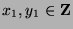 $x_1,y_1\in{\bf Z}$