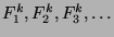 $F_1^k, F_2^k, F_3^k, \ldots$