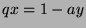 $qx = 1-ay$
