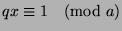 $qx\equiv 1\pmod{a}$