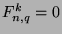 $F_{n,q}^k=0$