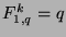 $F_{1,q}^k=q$