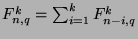 $F_{n,q}^k=\sum_{i=1}^k F_{n-i,q}^k$