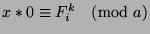 $x*0\equiv F_i^k\pmod{a}$