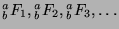 ${^a _b}F_1, {^a _b}F_2, {^a _b}F_3, \ldots$