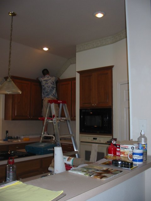 Dad working on the kitchen