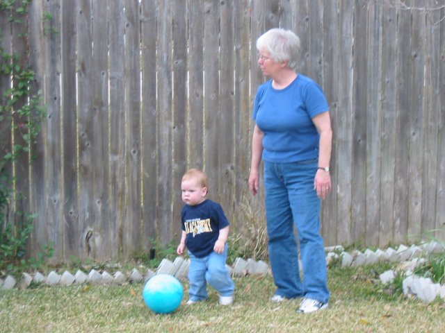 Playing ball with GrandLinda